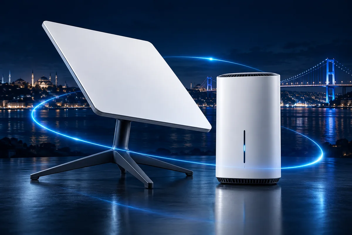 Starlink uydu terminali ve 4.5G modem için temsili ürün görseli