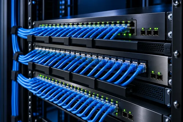 Switch ve düzenli network kabloları ile Kurulum Kiralama